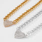 N865 Exaggerated Thick Chain Necklace Diamond Geometric Love Fashion Necklace Street Style Trendy Hip Hop Necklace