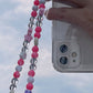 Trendy Mushroom Imitation Pearl Tassel Mobile Phone Chain Fashion Street Shot Contrasting Color Smiley Alphabet Mobile Phone Ornament