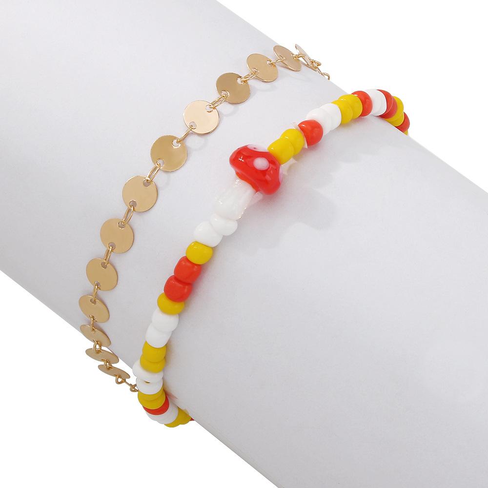 A91 Bohemian Ethnic Trend Anklet Handmade Beaded Simple Foot Decoration Fashion Creative Accessories