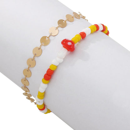 A91 Bohemian Ethnic Trend Anklet Handmade Beaded Simple Foot Decoration Fashion Creative Accessories