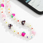 Imitation Pearl Beaded Mushroom Phone Chain Sweet Cool Simple Fruit Strawberry Peach Heart Phone Lanyard