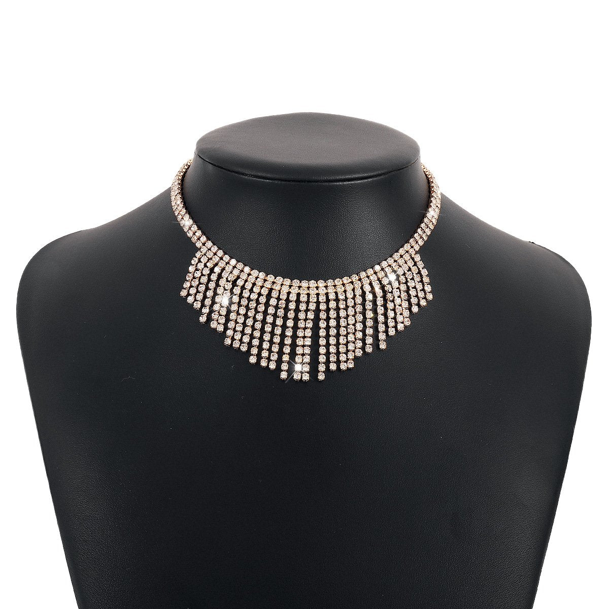 N1553 Claw Chain Tassel Necklace Night Shining Rhinestone Geometric Necklace Exaggerated Vintage Necklace