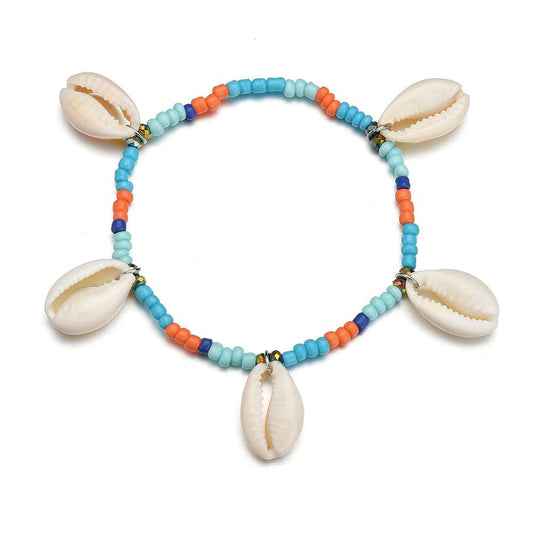 Jewelry Bohemian Colorful Rice Bead Anklet Vintage Shell Anklet