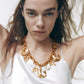 N185ZA Exaggerated Trendy Personality Clavicle Necklace Metal Dolphin Branch Creative Small Necklace Hand Jewelry