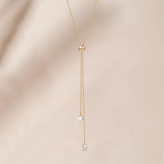 N7576 Exquisite Tassel Necklace Simple Y-shaped Shrinkable Necklace Small Fashion Fashion Clavicle Chain Female