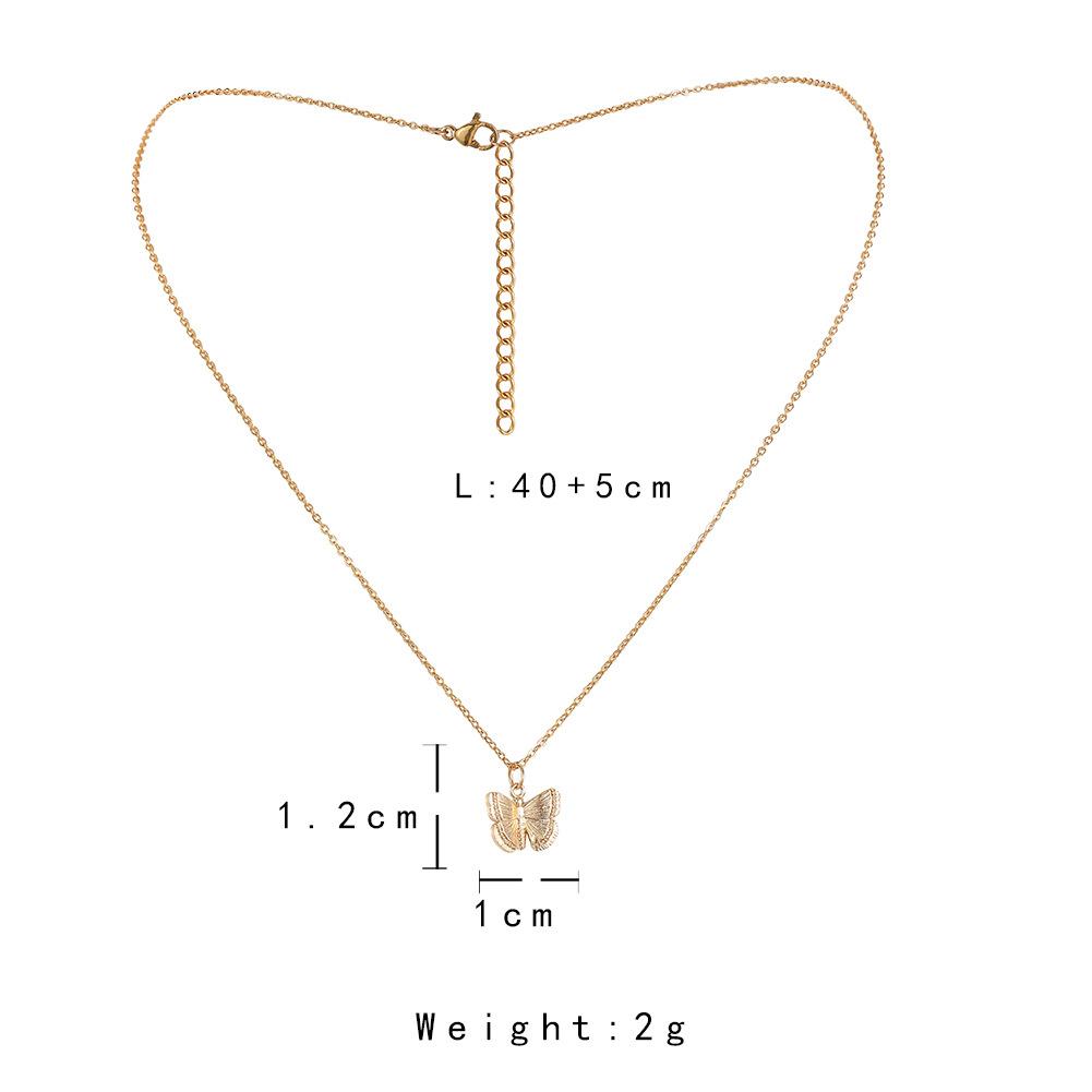 Ins niche three-dimensional butterfly pendant fashion titanium steel chain gold-plated collarbone necklace temperament necklace