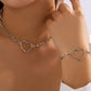 Jewelry Versatile Hollow Geometric Necklace Simple Cross Chain Heart Shape Single Layer Clavicle Necklace Women