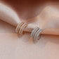 Niche zircon C-shaped ear bone clip design sense temperament multi-layer pearl no hole ear clip single French earrings