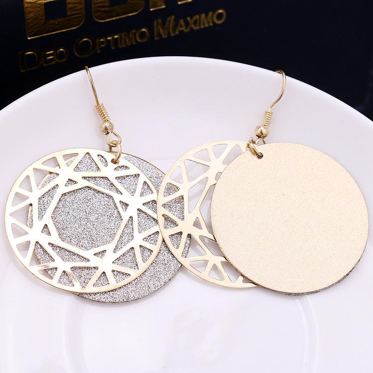 Personalized Luxury Versatile Frosted Earrings Disc Double Swing Earrings Dunhuang