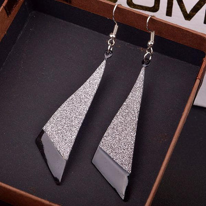 Simple and versatile women's long triangle frosted earrings casual earrings direct supply