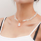 Jewelry Large Shaped Pearl OT Buckle Necklace Femininity Fashion Transparent White Turquoise Necklace