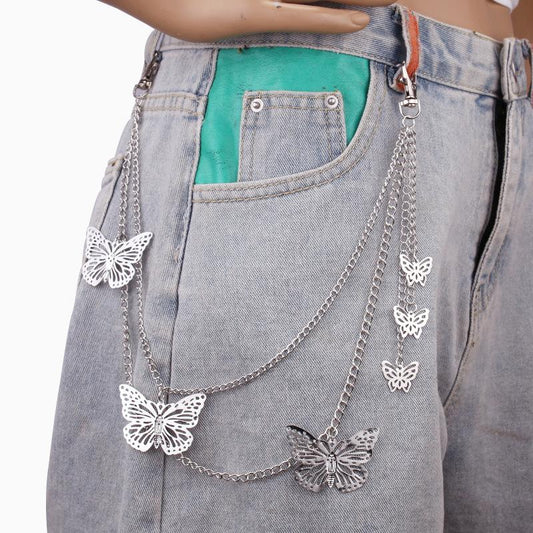 Jewelry Double Chain Butterfly Pendant Waist Chain Ladies Fashion Personality Tide Overalls Decoration