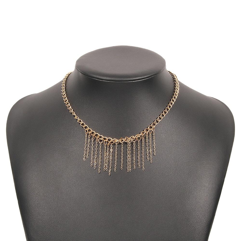 N9465 Jewelry Metal Texture Cool Necklace Hip Hop Creative Tassel Personality Necklace Female