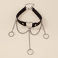 N1698 Harajuku Personality Collar Necklace Heart Circle Chain Tassel Geometric Leather Necklace Female