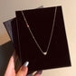 Ins full diamond love necklace female French light luxury niche design peach heart collarbone chain sweet temperament necklace