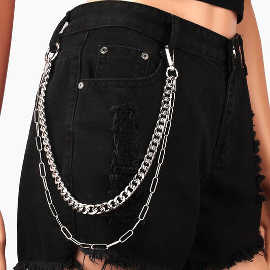 Personalized creative body chain hip-hop rock retro trend pants chain punk double chain