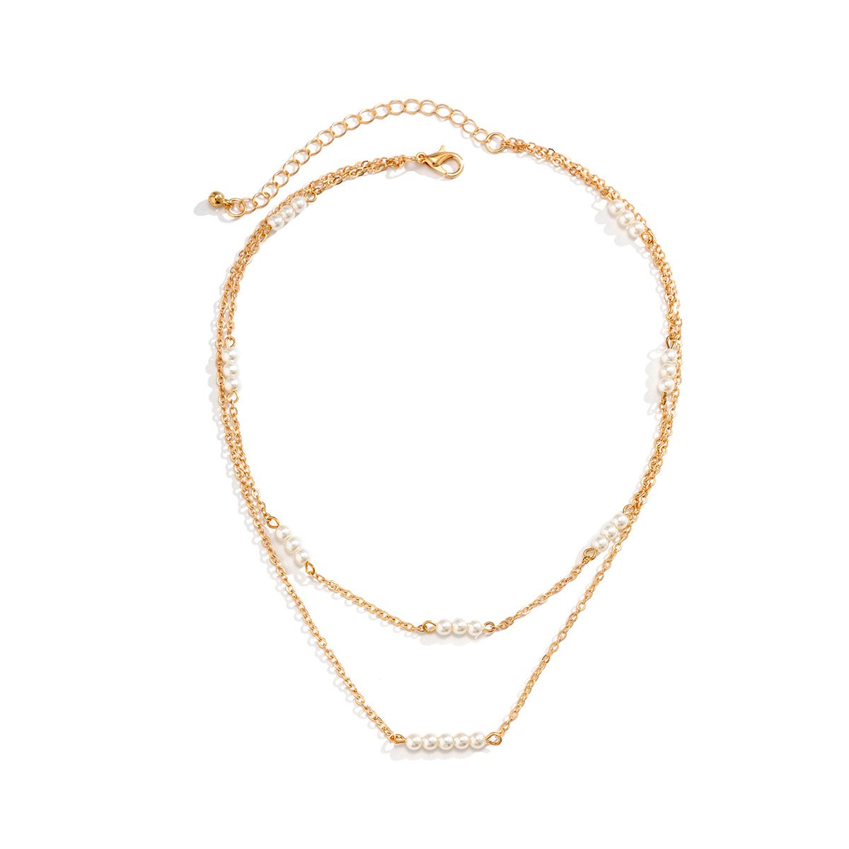 Jewelry niche wild ins pearl clavicle chain necklace simple metal thin chain necklace