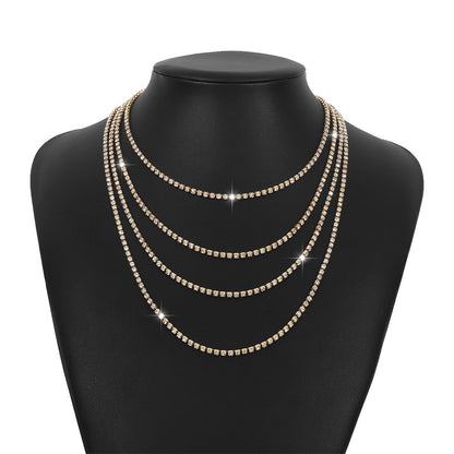 N1236 Sexy Long Claw Chain Rhinestone Light Luxury Geometric Necklace Night Bounce Di Modern Necklace