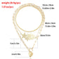 Retro fashion multi-layered simple love five-pointed star pendant necklace ins clavicle chain jewelry
