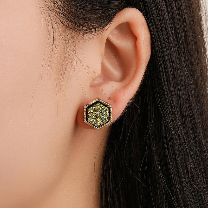 Harajuku Earrings Gypsophila Frosted Earrings Women's Symphony Hexagonal Starry Sky Earrings Accessories