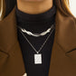 Jewelry Hip Hop Retro Snake Bone Chain Necklace Female Cold Checkerboard Metal Tag Necklace