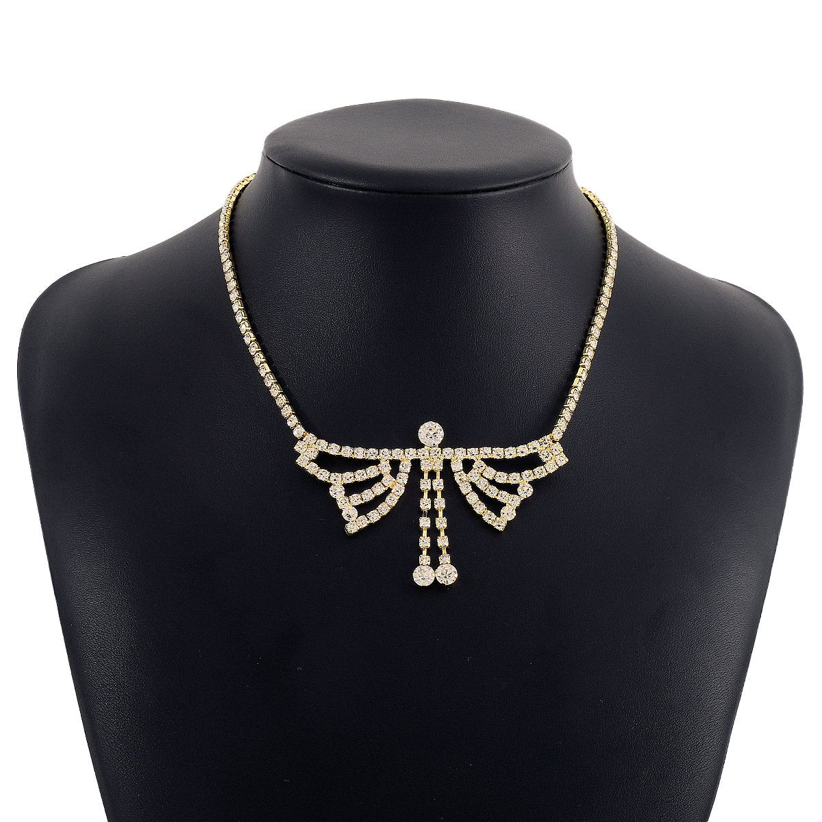 N1965 Geometric Creative Necklace Fashion Three-dimensional Butterfly Full Diamond Temperament Necklace Sweet Cool Fashion Necklace