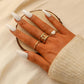 Fashion Simple Personality Stainless Steel Open Love Drip Oil Hollow Scrub Set Ring Female
