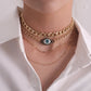 Jewelry exaggerated alloy devil's eye pendant necklace female handmade fashion weight eye necklace
