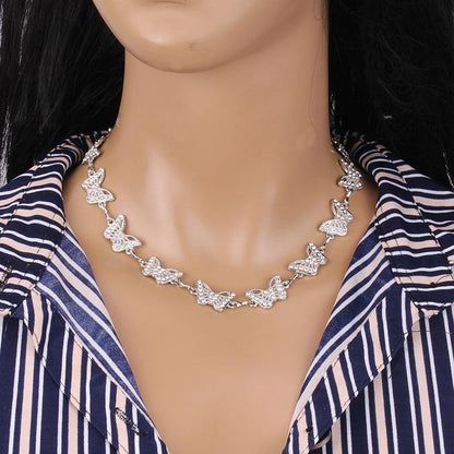 Diamond Butterfly Necklace Female Pendant Clavicle Chain Ins Light Luxury Niche Design Sense