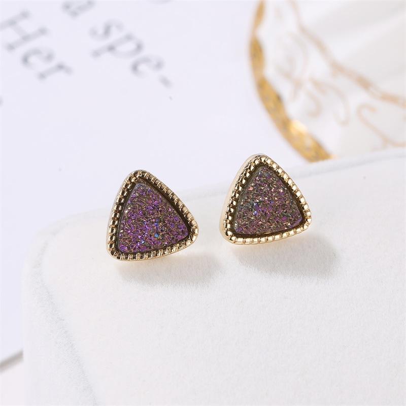 Harajuku Earrings Simple Triangular Matte Earrings Symphony Starry Sky Time Gems Gypsophila Starry Earrings