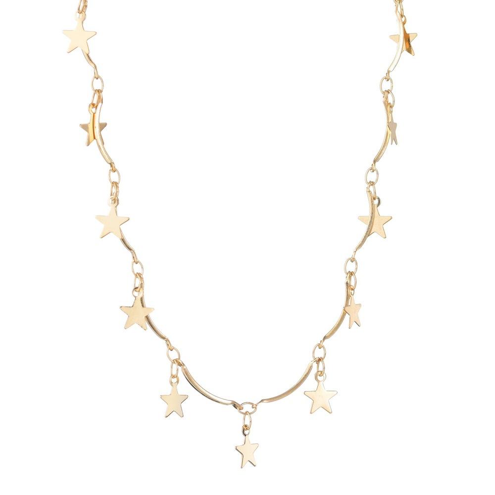 Fashion Star Pentagram Necklace Female Retro Clavicle Chain Accessories