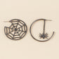 E115 Exaggerated Jewelry Female Halloween Asymmetrical Spider Web Earrings Vintage Old Metal Earrings