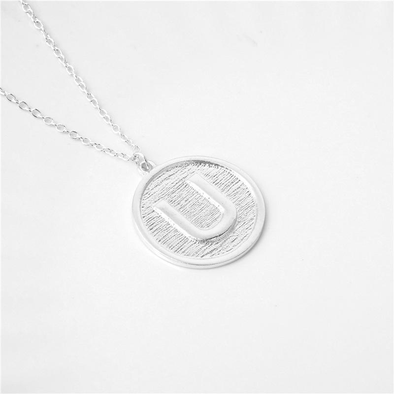 Jewelry round cake horseshoe-shaped U-shaped necklace tag ID card letter pendant female necklace