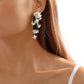 E1994 Creative hand-woven rice bead resin earrings niche design cold flower earrings