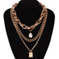 Frosty Creative Portrait Coin Metal Design Net Red Clavicle Chain Geometric Imitation Pearl Pendant Necklace