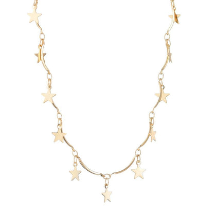 Fashion Star Pentagram Necklace Female Retro Clavicle Chain Accessories