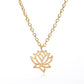 Fashion Simple Hollow Lotus Necklace Clavicle Chain Alloy Plating Three-color Lotus Jewelry Russian Jewelry