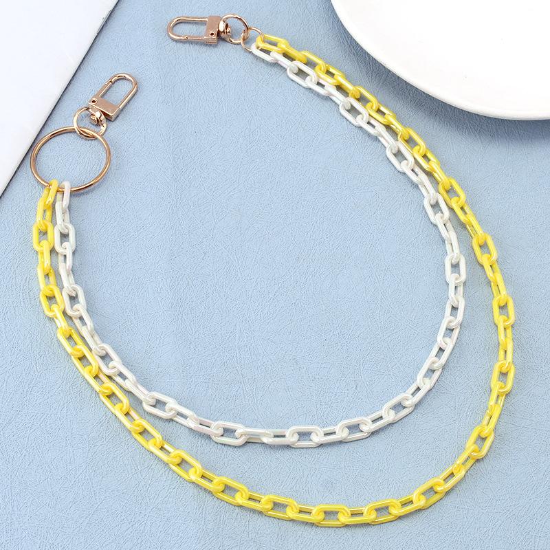 Street retro all-match ring accessories ins personality trend hip-hop fluorescent resin chain pants chain
