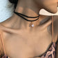 N9135 Harajuku Net Red Necklace Glass Diamond Temperament Double Clavicle Chain Retro Short Personality Necklace