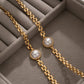 Jewelry Metal Texture Watch Chain Necklace Hip Hop Retro Inlaid Pearl Chain Clavicle Necklace