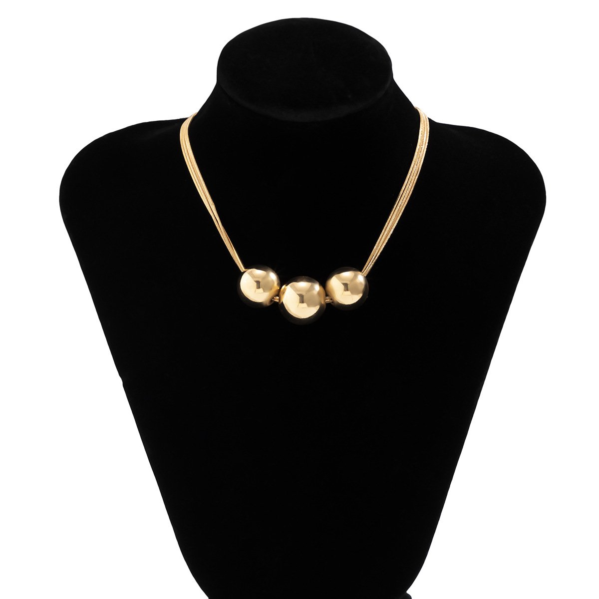 Jewelry cold and simple trendy hip-hop punk necklace niche personality chain beaded necklace