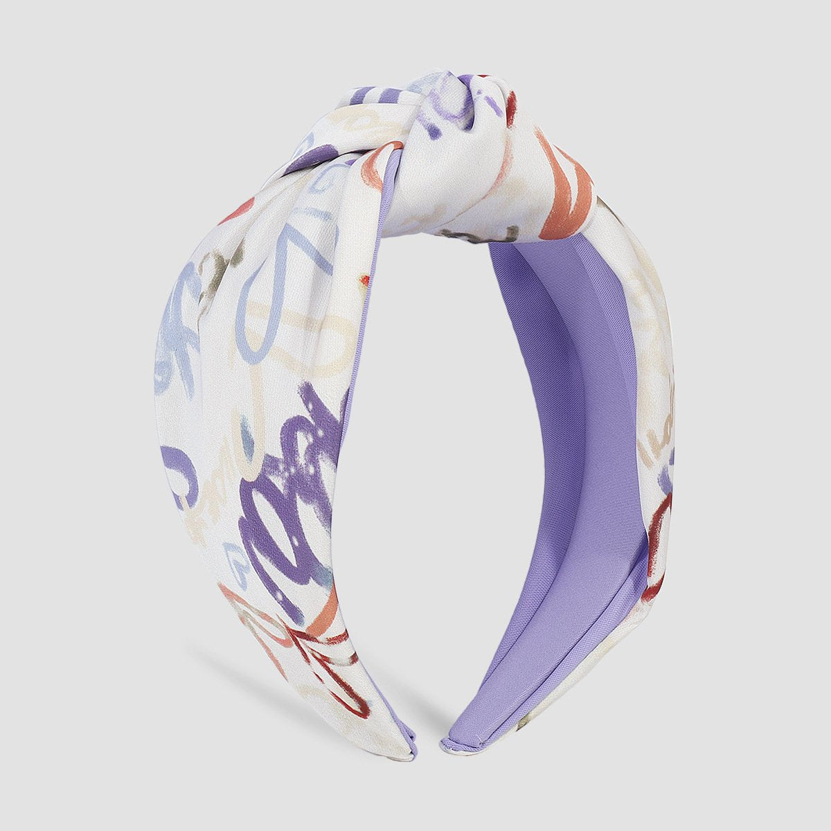F452 Simple graffiti art wide-brimmed headband knotted sweet niche hair accessories French fabric simple headband female