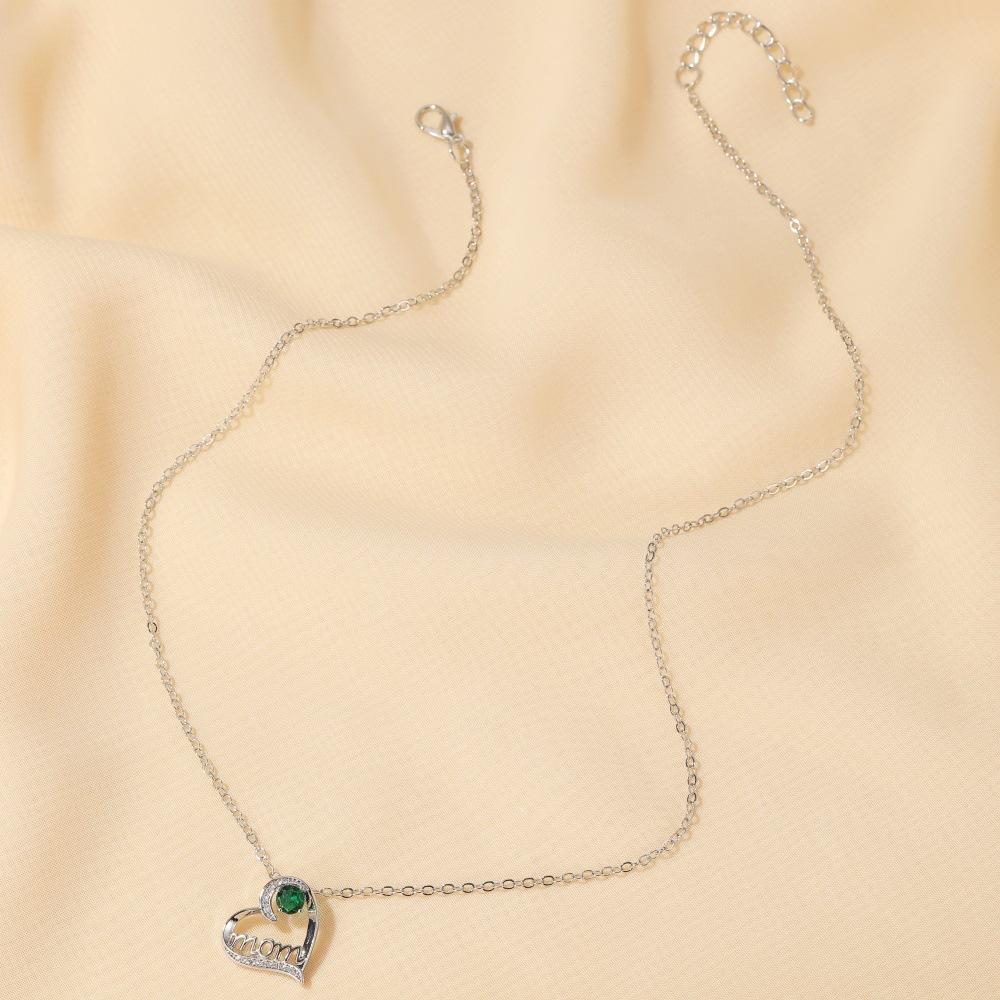Love Letter Necklace Temperament Simple Heart Shaped Mom Necklace Pendant for Mom Mother's Day Gift