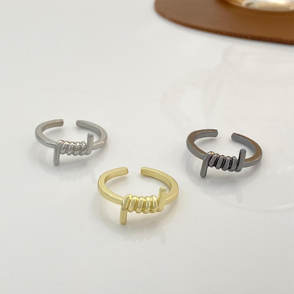 ins simple knotted ring fashion creative metal geometric opening index finger ring personality ring