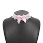 N9635 Fashion Temperament Short Necklace Lace Bow Simple Necklace Neck Fabric Creative Necklace