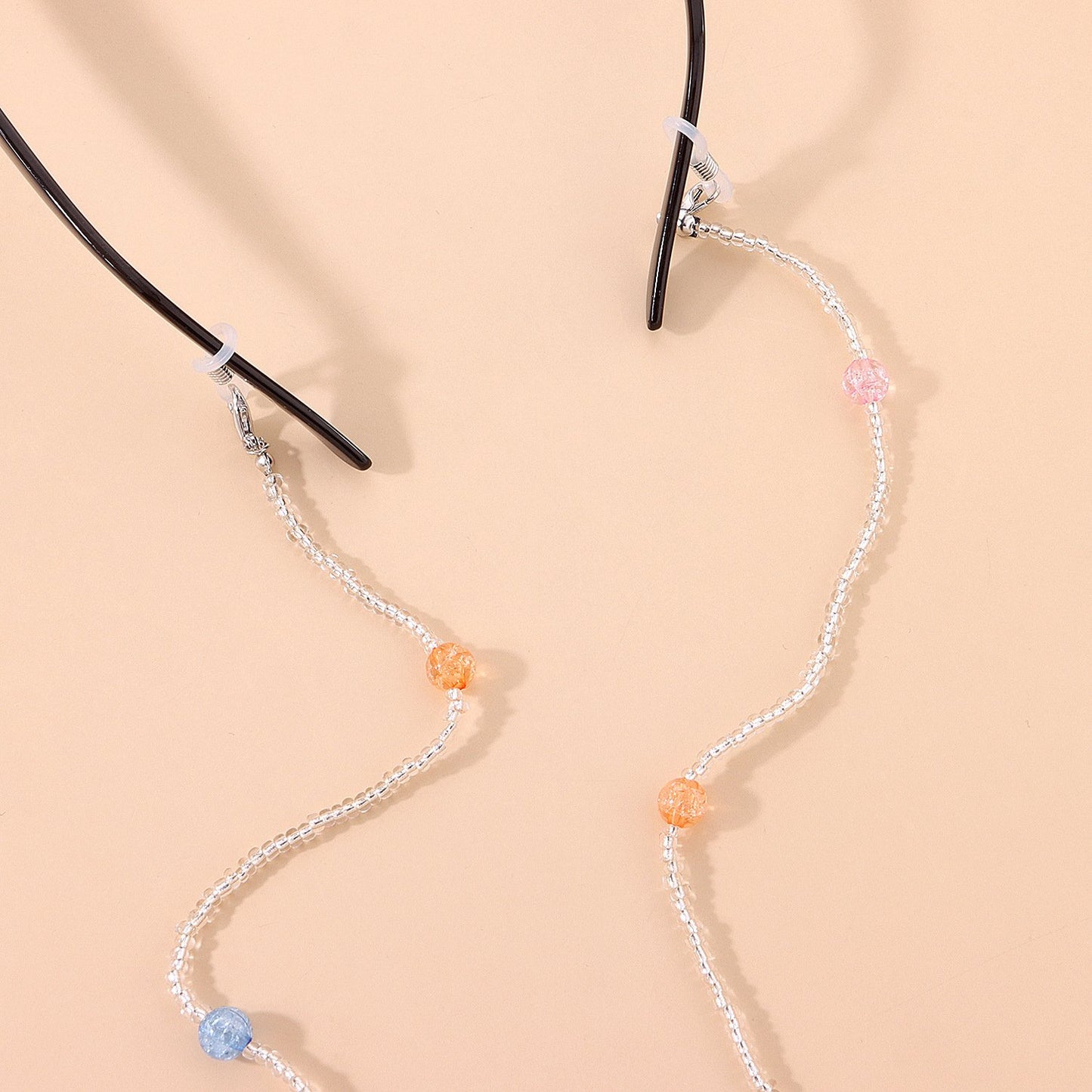 Jewelry fashion color mix and match bead glasses chain ladies transparent rice beads handmade wear