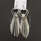 High-quality heart imitation zircon tassel earrings for women fine grain metal bar earrings popular exaggerated earrings