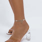 A18 Row of Diamonds Fashion Modern Anklet Heart Rhinestones Retro Shining Niche Geometric Instep Chain Leg Decoration