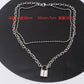 INS retro cold lock with key multi-layer necklace bead chain trendy hip-hop collarbone necklace