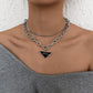 N9315 Jewelry Exaggerated Personality Street Shot Fashion Necklace Metal Texture Drip Oil Necklace Female